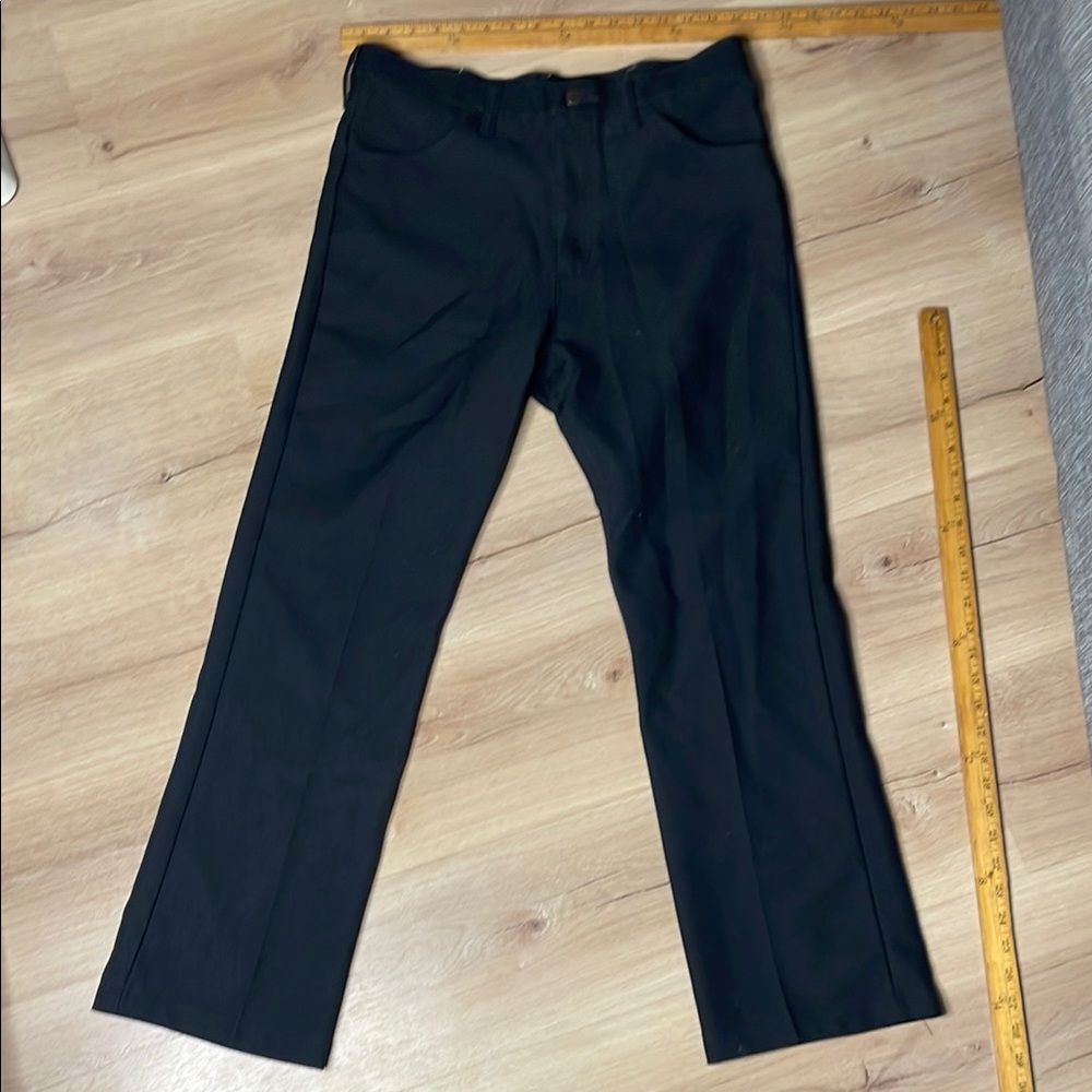 Vintage Made in‎ USA Wrangler Black Work Pants. Tagged 34x34. EUC.
